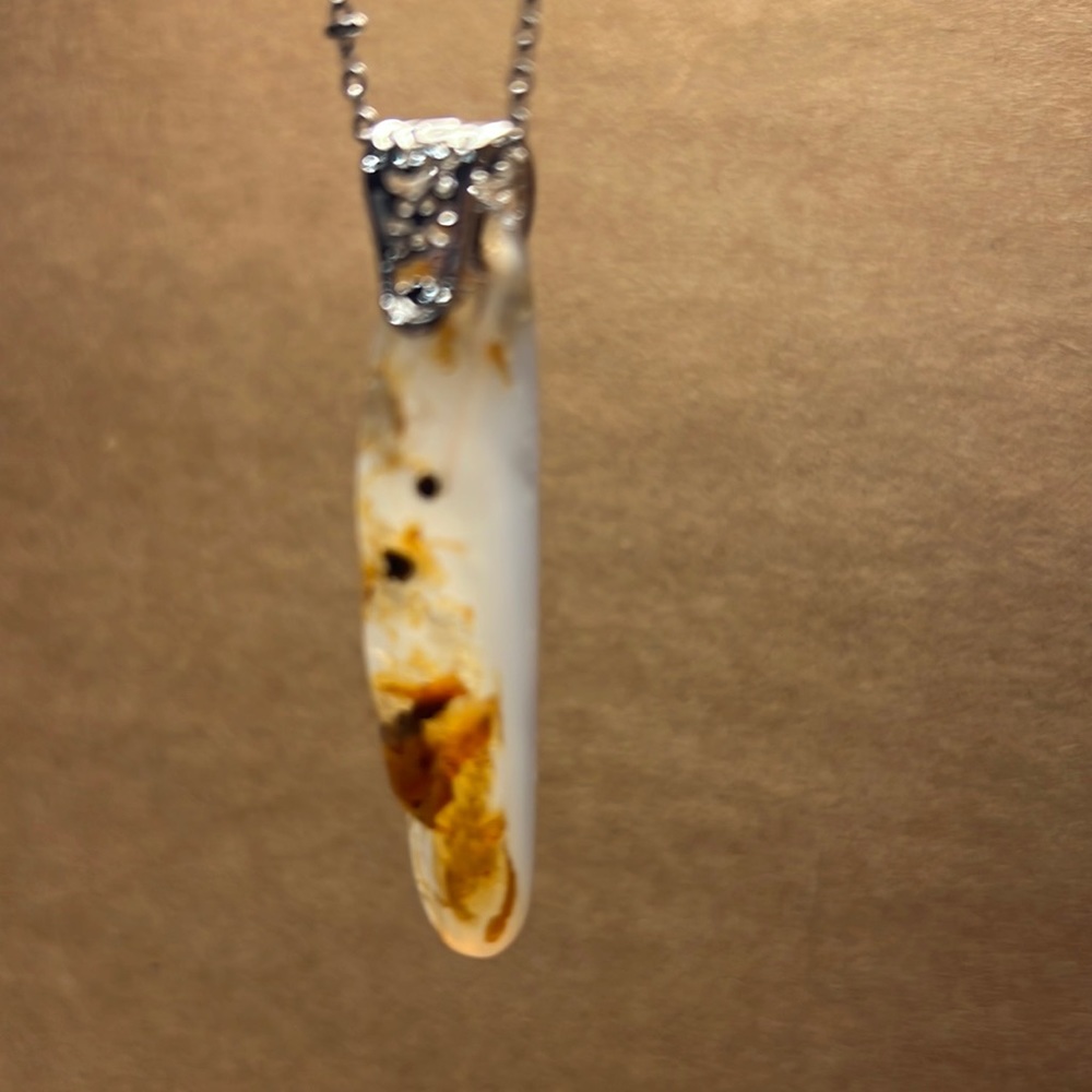 TC3 Tranquility Yellowstone Montana Moss Agate pendant w/silverplate bai…